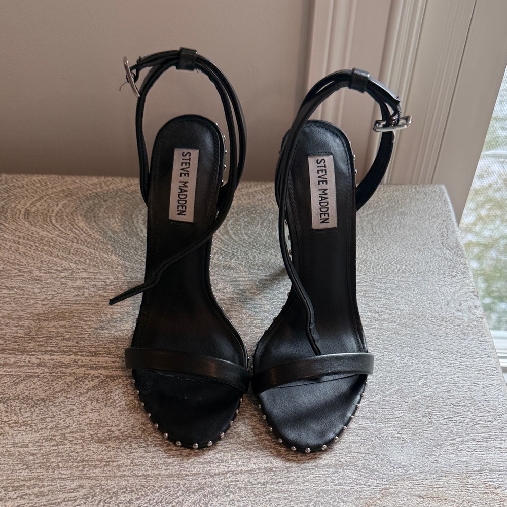 Steve Madden Black Strappy Heels